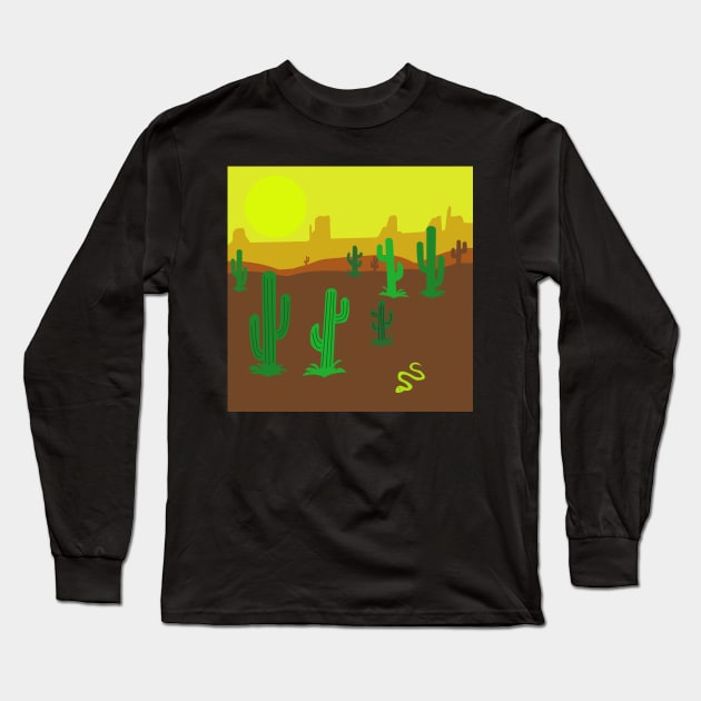 Cactus en el desierto Long Sleeve T-Shirt by redumbrellashop